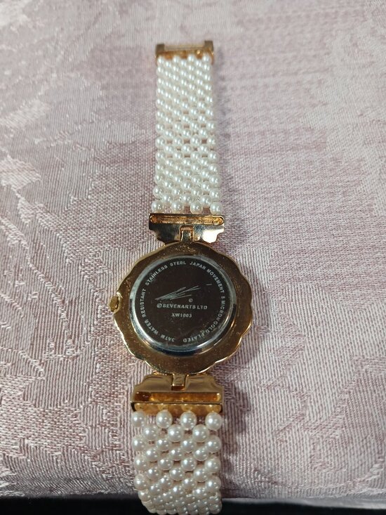 Sevenarts Ltd Erte\' Women\'s gold faced watch with Pearl band VERY RARE main image 5